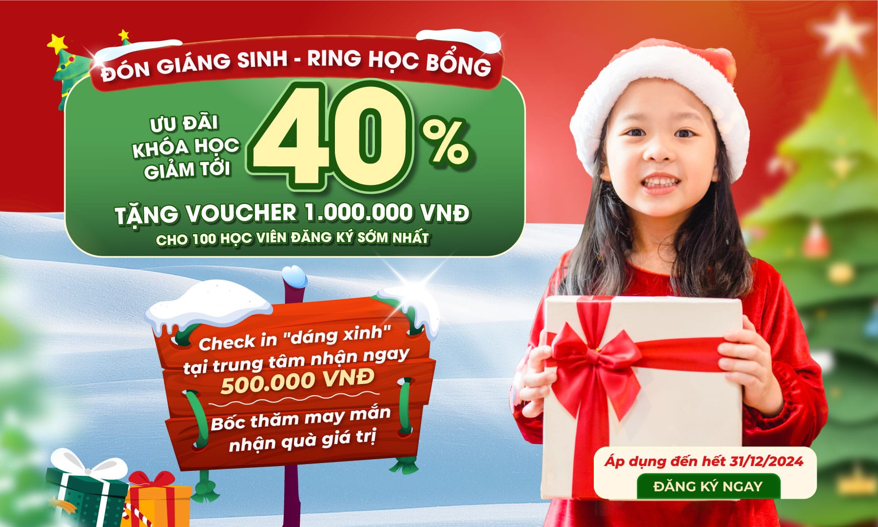 Đón Giáng sinh – Ring học bổng lên tới 40%